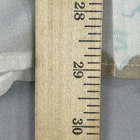 Chico's Floral Print Collared 3/4 Sleeve Blouse Women's 3 / XL Sheer White - Picture 8 of 13